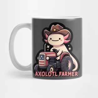 American Cute Axolotl Farmer - Tractor Mug